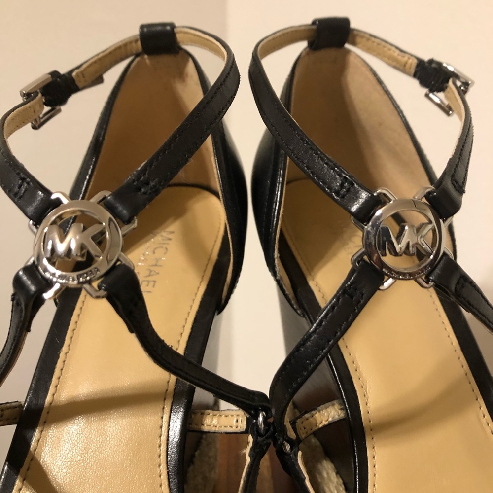 Michael Kors Black Espadrille Wedge Size 7.5 274 - Picture 4 of 9